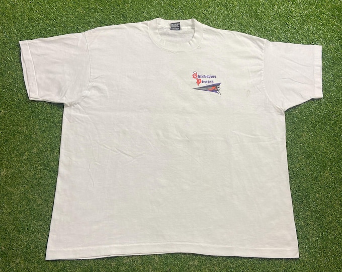 Vintage Shreveport Pirates T Shirt Tee Made USA Size Large L Canadian Football League CFL Louisiana 1990s 90s
