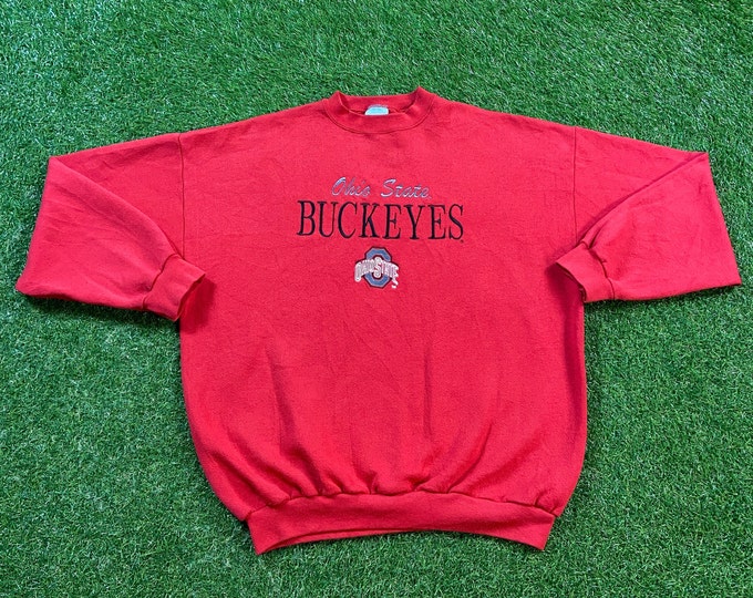 Vintage Ohio State University Sweatshirt Logo 7 Made Usa Size Xtra Large XL Cleveland NCAA College Football Basketball OSU 1990s Pull Over