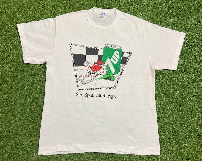 Vintage 7 Up T Shirt Tee Made USA Size Xtra Large XL Dr Pepper Sprite Lemon Lime Lebron James 1990s 90s