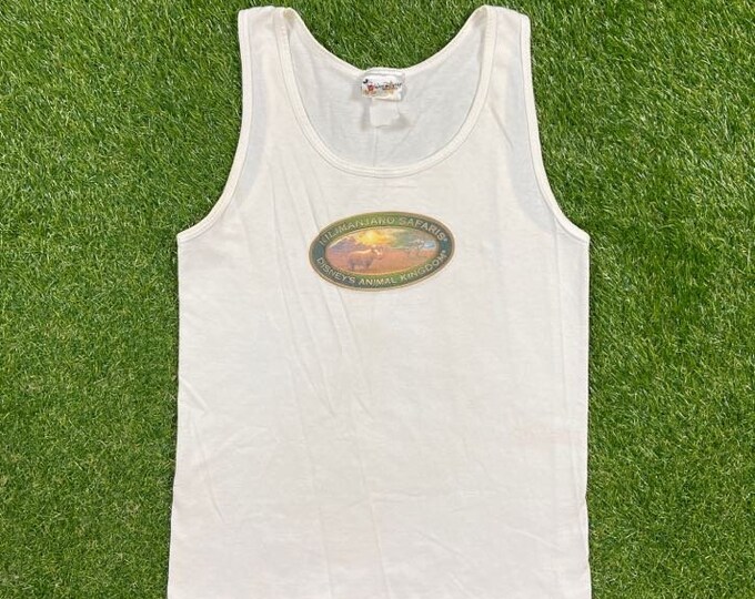 Vintage Disney Animal Kingdom Tank Top T Shirt Tee Size Small S Walt Disney World Classic 90s Magic Kingdom Park Zoo Original 1990s