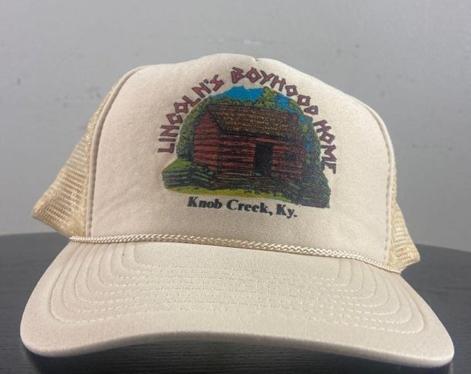 Vintage Lincoln's Boyhood Home Snapback Hat OSFA Knob Creek Kentucky Louisville Abraham Lincoln Classic United States President 1980s 80s