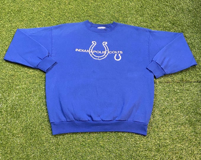 Vintage Indianapolis Colts Crewneck Sweatshirt Size Xtra Large XL NFL Football Indiana Peyton Manning 1990s 90s Pull Over Oversized