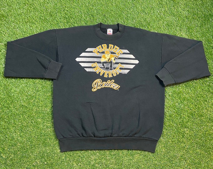 Vintage Purdue University Boilermakers Crewneck Sweatshirt Made USA Size Xtra Large XL NCAA College Basketball Indiana Pull Over 1990s 90s
