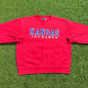 Vintage University of Kansas Crewneck Sweatshirt Size Small S NCAA College Basketball Classic Jayhawks 1990s 90s Pull Over