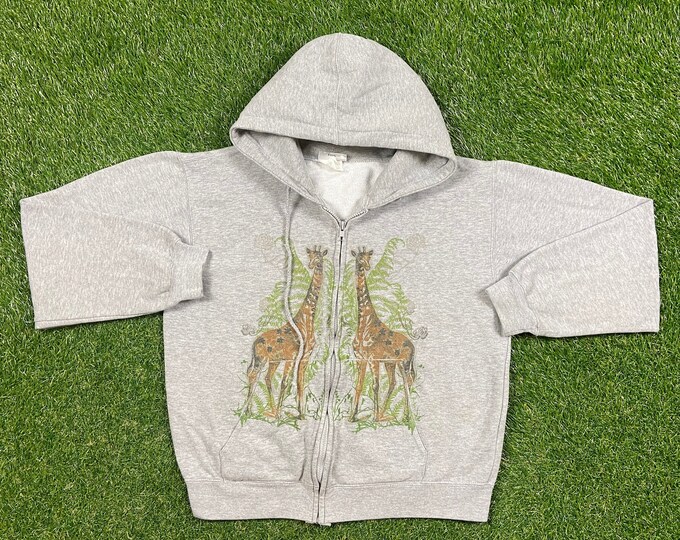 Vintage Disney Animal Kingdom Hoodie Sweatshirt Size Small S Walt Disney World Classic 90s Magic Kingdom Park Zoo Original Giraffe 1990s