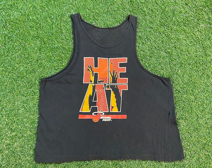Vintage Miami Heat Tank Top Shirt Tee Size Small S NBA Basketball Florida Dwyane Wade Shaq Lebron James 1990s 90s