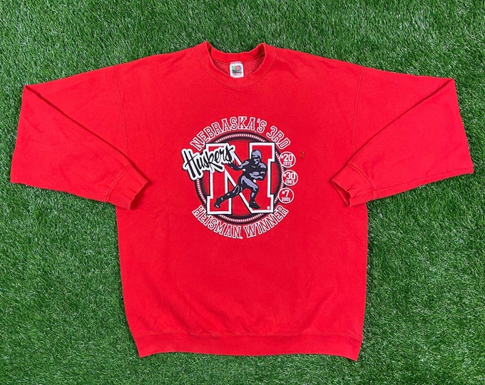 Vintage University of Nebraska Cornhuskers Crewneck Sweatshirt Fruit of the Loom XXL 2XL NCCA College Football Heisman Champion Pull Over