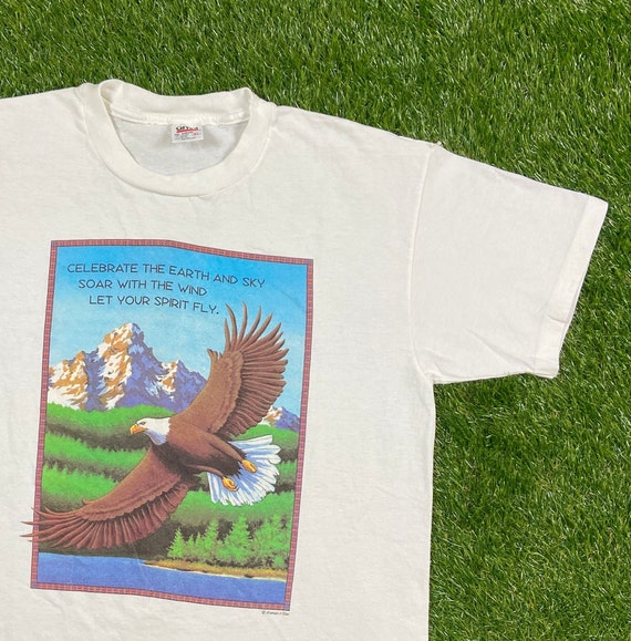 激レア USA製 90s パタゴニア Eagle ワシ Tシャツ XL 短丈 Vintage American Bald Eagle T Shirt Tee Anvil Made USA Size Xtra