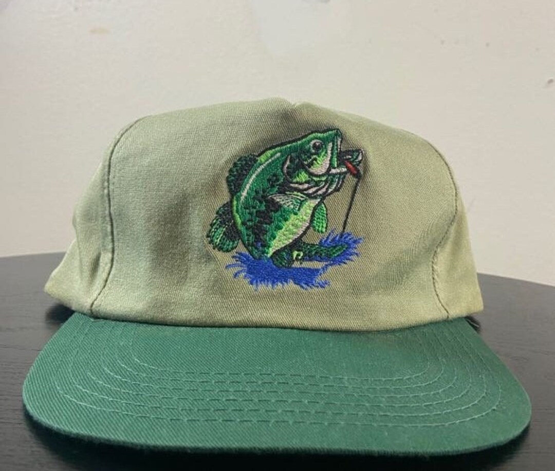 Vintage Fishing Snapback Hat Outdoor Cap Co Made USA OSFA Fishing
