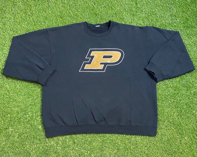 Vintage Purdue University Boilermakers Crewneck Sweatshirt Size XXL 2XL NCAA College Basketball 1990s 90s Pull Over Oversized