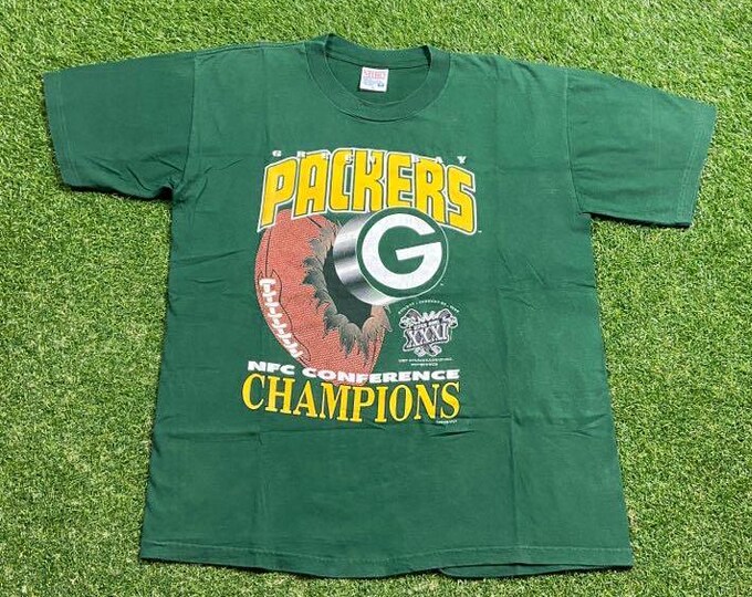 Vintage Green Bay Packers Super Bowl XXXI T Shirt Tee Size Xtra Large XL NFL Football Wisconsin Brett Favre 1990s 90s
