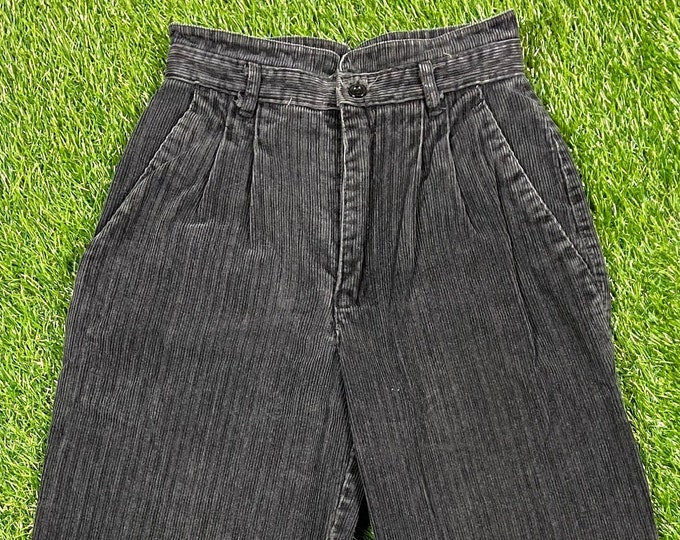 Vintage Weekend Edition Corduroy Black Jeans Size 5 American USA Classic Jean Pants Dungerees Vtg Bottoms 1990s 90s Ladies Womens