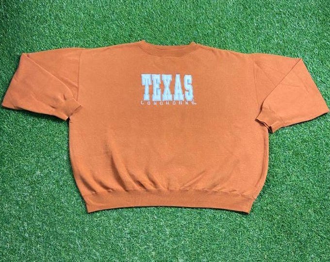 Vintage University of Texas Crewneck Sweatshirt Made USA XXL 2XL NCAA College Football Pull Over Austin Dallas 1990s 90s Longhorns