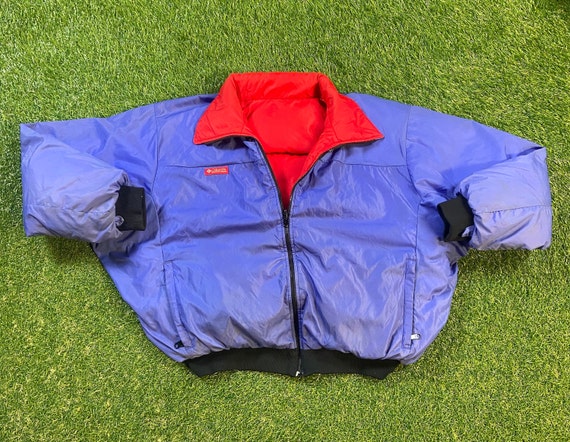 Vintage Columbia Reversible Jacket Windbreaker Size Large L Hiking Winter Coat Light Rain Coat 1990s 90s