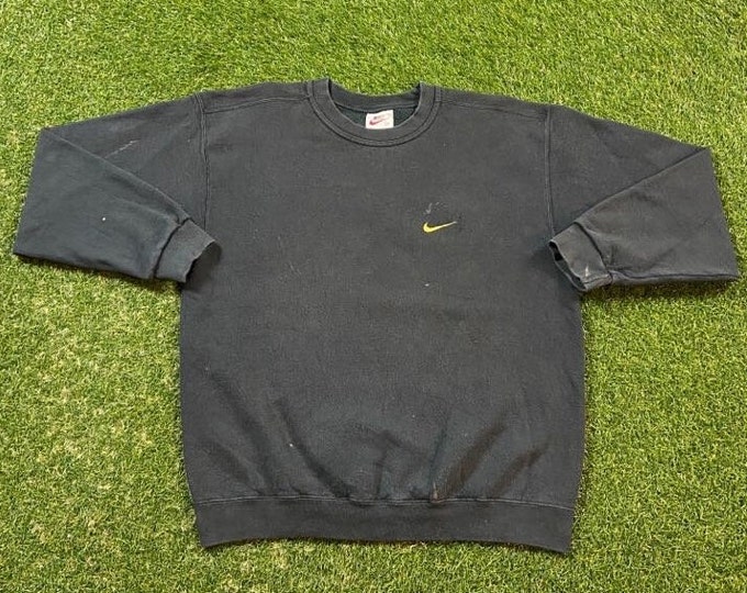 Vintage Nike Crewneck Sweatshirt Size Medium M Nike Swoosh Just Do It Classic Air Jordan 1990s 90s Original Pull Over Sweater Jumper