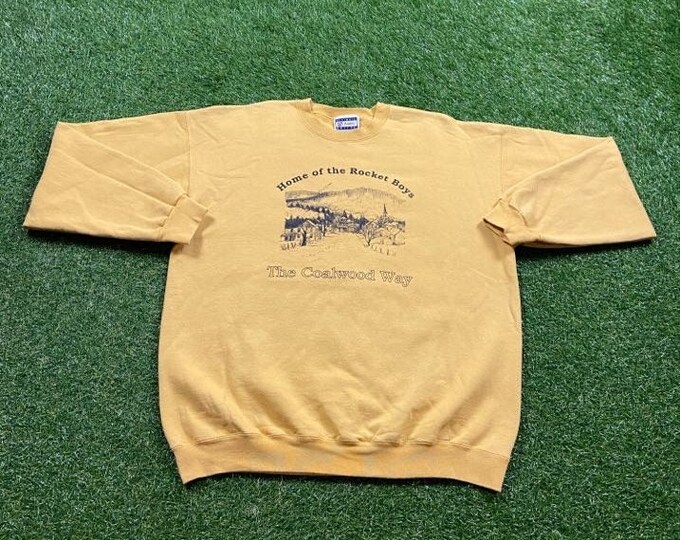 Vintage The Coalwood Way Home of the Rocket Books Crewneck Sweatshirt Hanes Size Large Classic Memoir Book Lover Pull Over Oversized