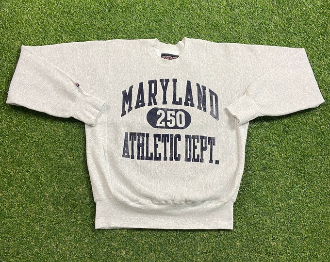 Vintage University of Maryland Terrapins Crewneck Sweatshirt Size Medium M NCAA College Basketball DMV Athletic Department 1990s 90s
