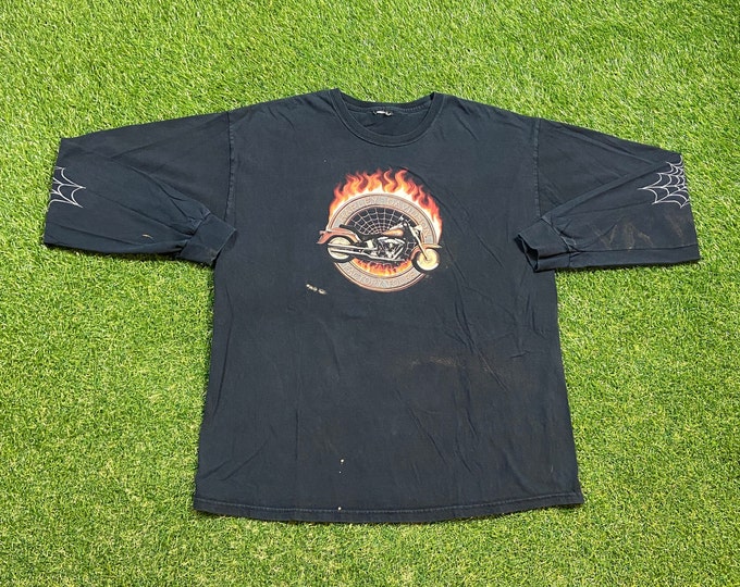 Vintage Harley Davidson Long Sleeve Shirt Size Xtra Large XL Bike Week Daytona Beach HOG 3D Eagle Motorcycle Truckers Biker 1990s 90s