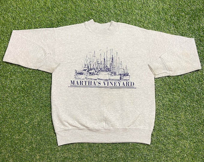 Vintage Martha's Vineyard Crewneck Sweatshirt Size Medium M Cape Cod Massachusetts New England 1990s 90s Pull Over Oversized