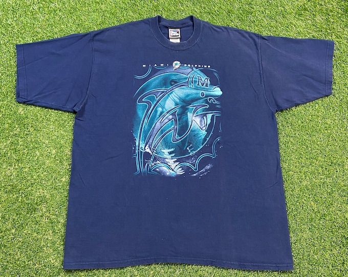 Vintage Miami Dolphins T Shirt Tee Pro Player Size 2XL NFL Football 305 Florida Dan Marino 1990s 90s