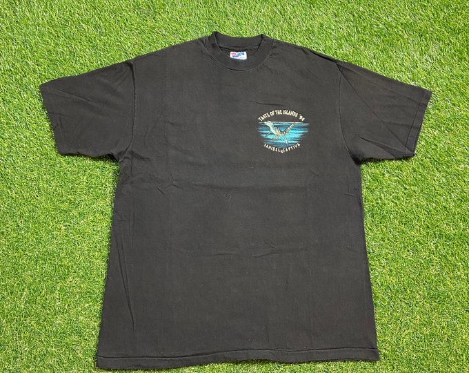 Vintage Sanibel & Captiva T Shirt Tee Hanes Made USA Size Large L Tropical Islands Florida Beach 1990s 90s