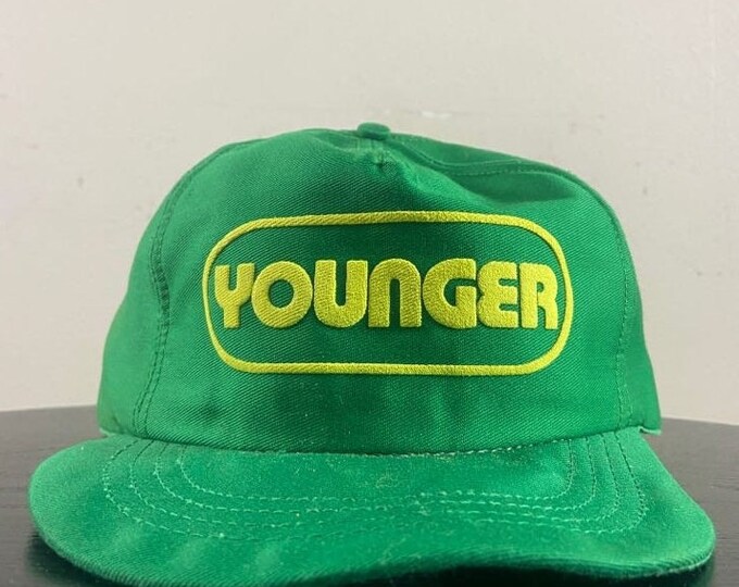 Vintage Younger Snapback Hat Made USA OSFA Classic Trucker Hat Rare Cap 1980s 80s