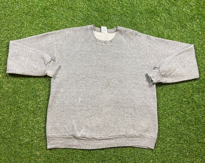 Vintage Plain Gray Crewneck Sweatshirt Dickies Made USA Size Xtra Large XL Quality 1990's Oversized Comfy Great Fit Original 90s Pull Over