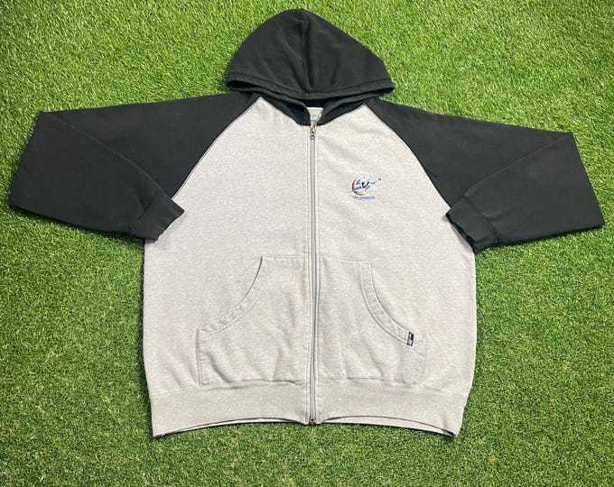 Vintage Washington Wizards Hoodie Sweatshirt Size Large L NBA Basketball Jordan Washington DC Zip Up Oversized 00s