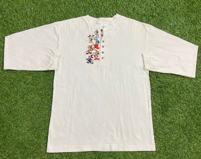 Vintage Mickey Mouse Long Sleeve Shirt The Disney Store Size Medium M Walt Disney World  Magic Kingdom WDW Disneyland 1990s 90s