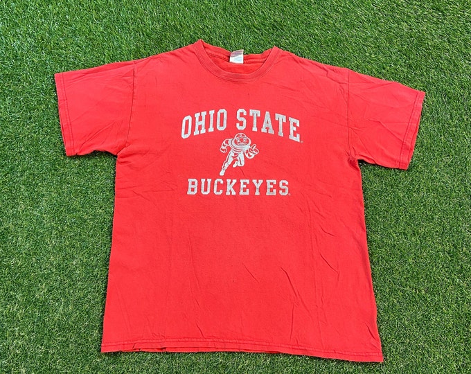 Vintage Ohio State University T Shirt Tee Gildan Size Large L Buckeyes Cleveland OSU NCAA College Football 1990s 90s