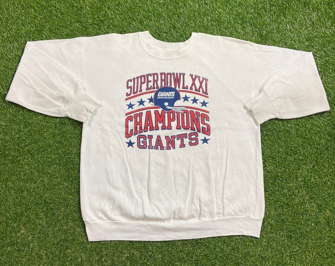 Vintage New York Giants Crewneck Sweatshirt Made USA Size Large L NFL Football NY Meadowlands 1990s 90s Pull Over Oversized