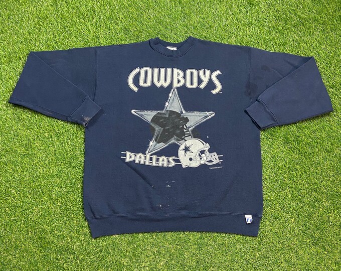Vintage Dallas Cowboys Crewneck Sweatshirt Logo 7 Made USA Size Xtra Large XL NFL Football Texas 1990s 90s Pull Over