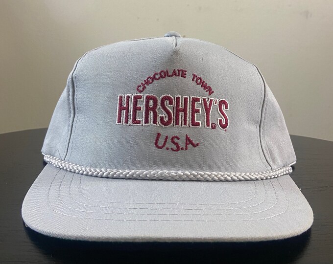 Vintage Hershey's Chocolate Town USA Snapback Hat Yupoong Cap OSFA Classic Candy 1990s 90s