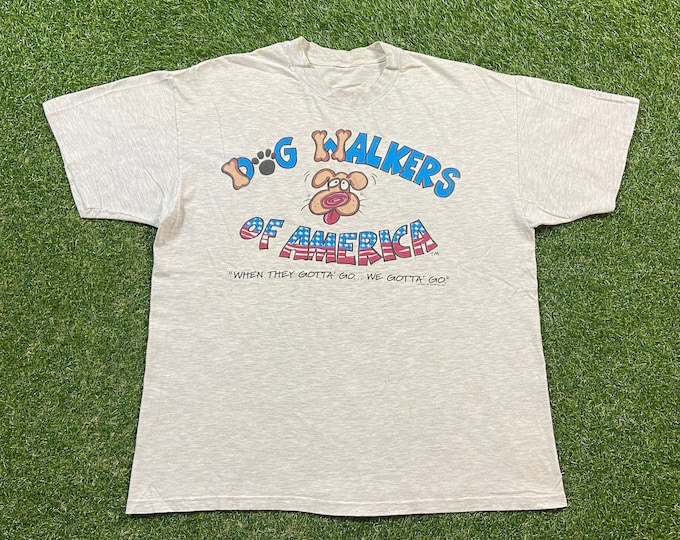 Vintage Dog Walkers of America T Shirt Tee Size Large L Puppy Dog Breed Dog's Best Friend 1990s 90s