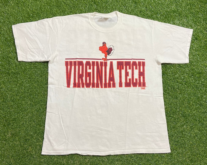 Vintage Virginia Tech University T Shirt Tee Size XXL 2XL NCAA College Football 1990s 90s