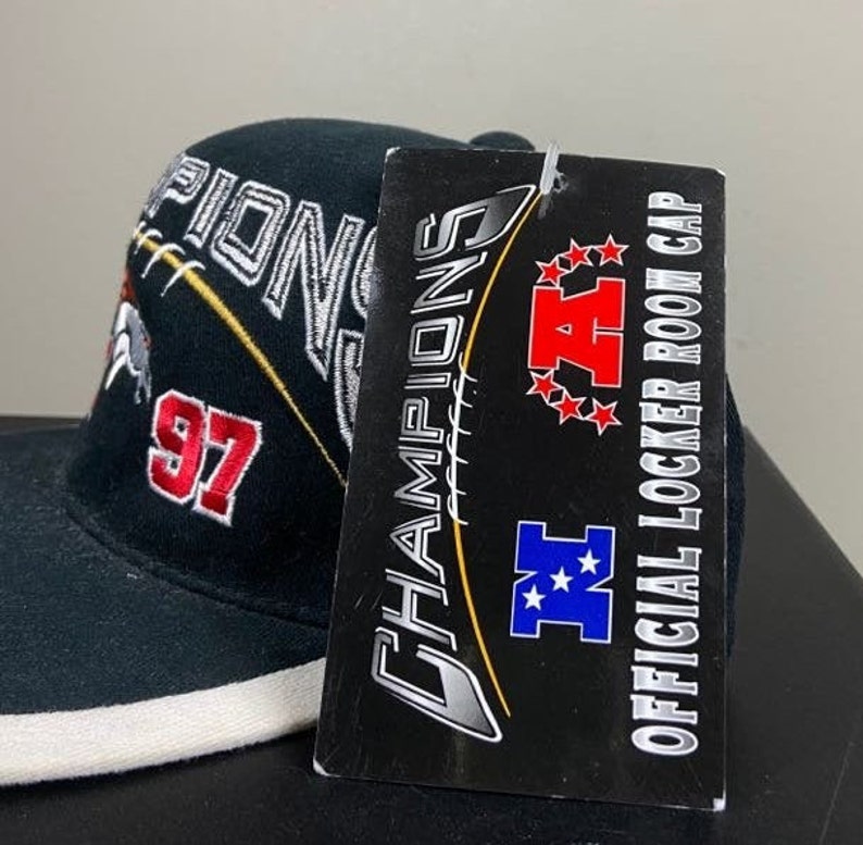Vintage Denver Broncos 1997 AFC Champions Snapback Hat Cap Brand New Tags Sports Specialties John Elway Colorado 1990s 90s