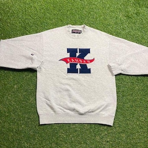 Vintage University of Kansas Crewneck Sweatshirt Jansport Size Medium M NCAA College Basketball Classic Jayhawks 1990s 90s Pull Over