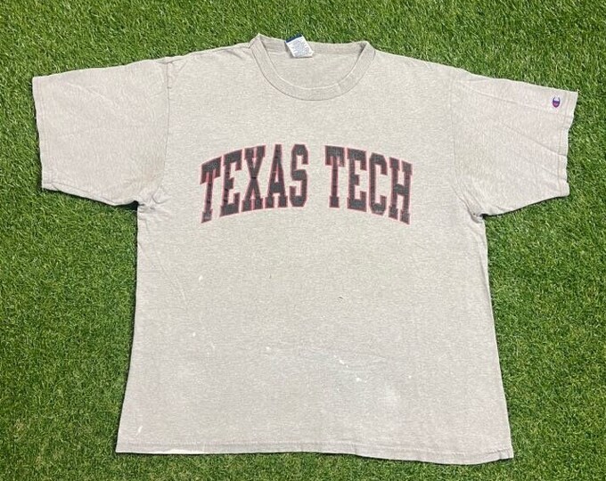 Vintage Texas Tech University T Shirt Tee Champion Size Large L NCAA College Football 1990s 90s