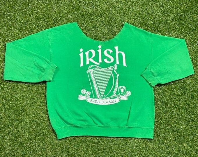 Vintage Irish Crewneck Sweatshirt Size Large L Ireland Europe 1990s 90s Pull Over Oversized