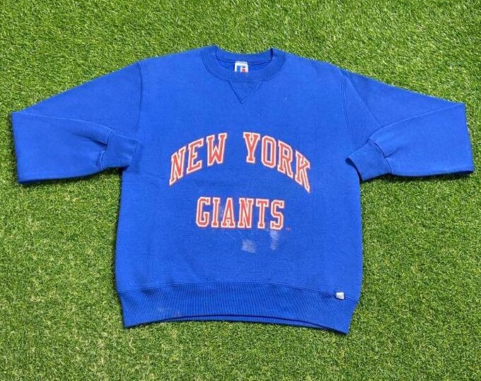 Vintage New York Giants Crewneck Sweatshirt Made USA Size Medium M NFL Football Ny Meadowlands Pull Over Oversized 1990s 90s