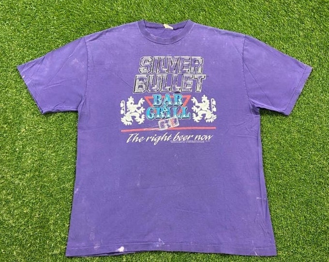 Vintage Coors Light Silver Bullet Bar N Grill T Shirt Tee Size Xtra Large XL Coors Brewing Company Colorado Drink Alcohol 1990s 90s