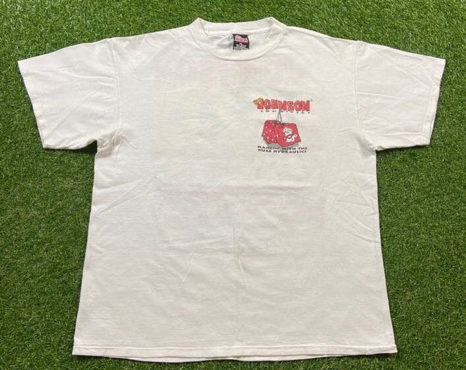 Vintage Big Johnson T Shirt Tee Oneita Made USA Size Xtra Large XL Johnson Lowriders Classic Cars 1990s 90s