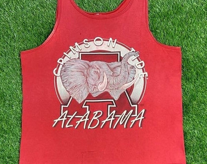 Vintage University of Alabama Crimson Tide Tank Top Size Xtra Large NCAA College Football 1990s 90s XL
