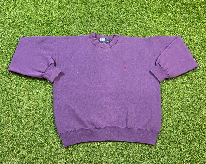 Vintage Polo Ralph Lauren Crewneck Sweatshirt Made USA Size Large L Quality 90s RL American Apparel Bear Pull Over Oversized