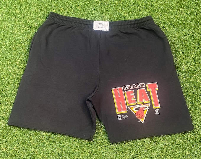 Vintage Miami Heat Shorts Made USA Size Large L NBA Basketball Florida Dwyane Wade Shaq Lebron James 1990s 90s