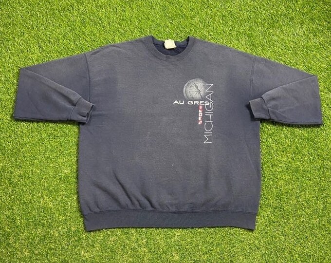 Vintage AU Gres Michingan Crewneck Sweatshirt Lee Size Xtra Large XL River Quality 1990s Oversized Comfy Great Fit Original 90s Pull Over