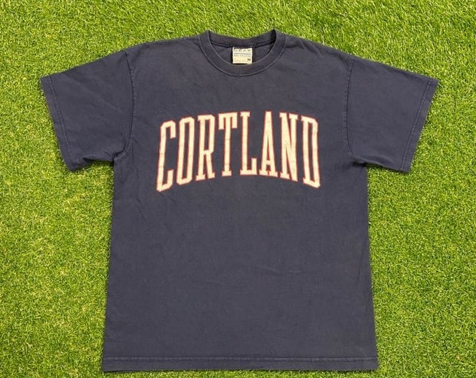 Vintage Cortland SUNY T Shirt Tee Gear For Sports Made USA Size Medium M State University of New York College NYU