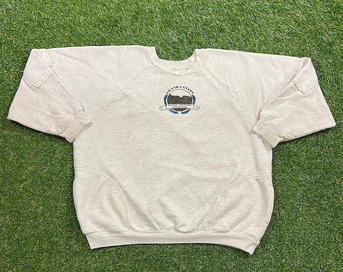 Vintage Grand Canyon Crewneck Sweatshirt Size Medium M Scenic Wonder North Rim National Park Arizona Animal Nature 1990s 90s Pull Over
