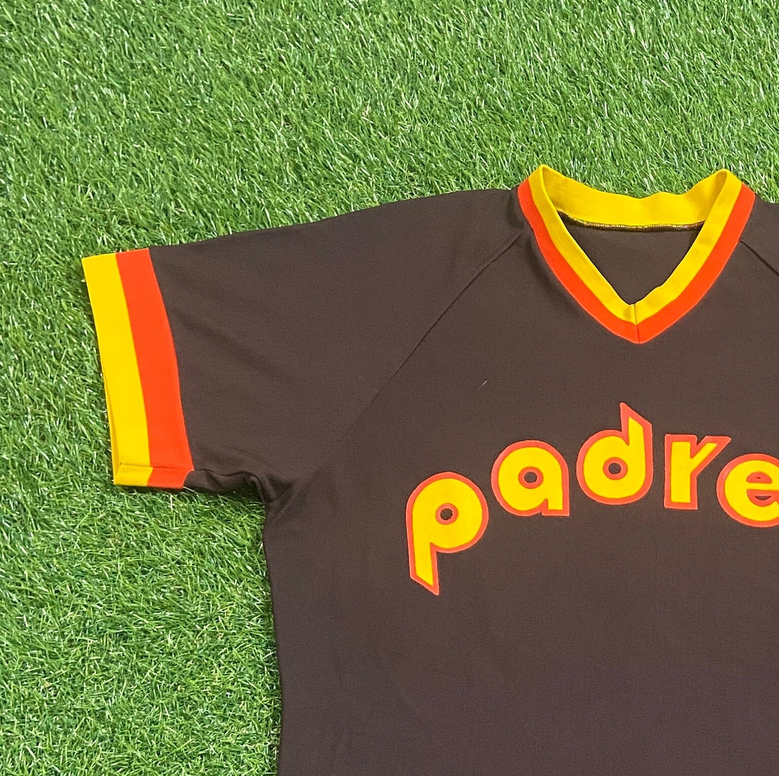 Vintage San Diego Padres Jersey Sand Knit Made USA MLB Baseball California 1970s 70s