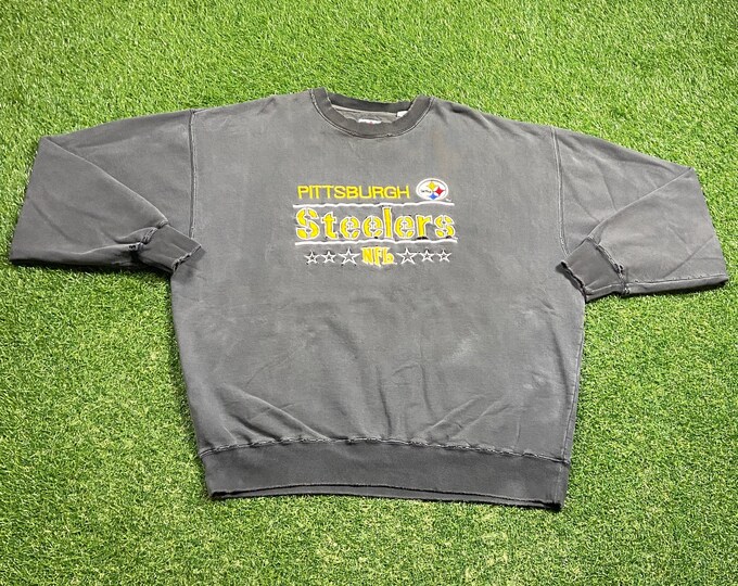 Vintage Pittsburgh Steelers Crewneck Sweatshirt Majestic Size XXL 2XL NFL Football Pennsylvania 1990s 90s Pull Over Oversized